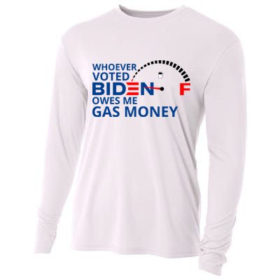 Whoever Voted For Biden Owes Me Gas Money Cooling Performance Long Sleeve Crew