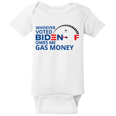 Whoever Voted For Biden Owes Me Gas Money Baby Bodysuit