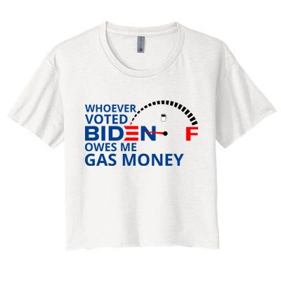 Whoever Voted For Biden Owes Me Gas Money Crop Top