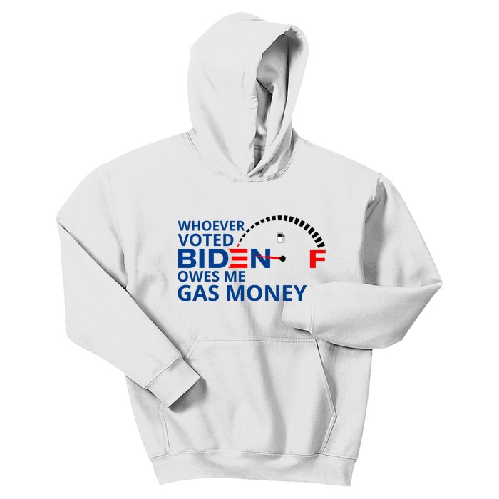 Whoever Voted For Biden Owes Me Gas Money Kids Hoodie