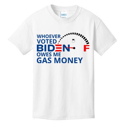 Whoever Voted For Biden Owes Me Gas Money Kids T-Shirt