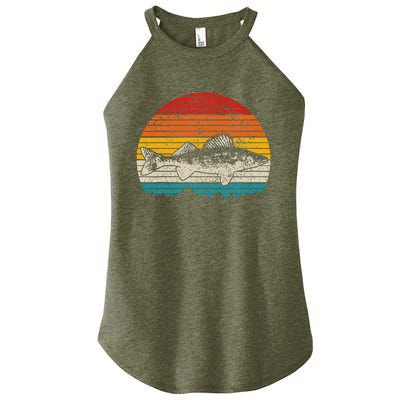 Walleye Vintage Fishing  Walleye Fisherman Fish Women’s Perfect Tri Rocker Tank