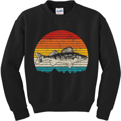 Walleye Vintage Fishing  Walleye Fisherman Fish Kids Sweatshirt