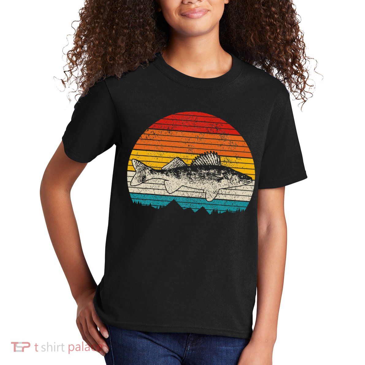 Walleye Vintage Fishing  Walleye Fisherman Fish Kids T-Shirt