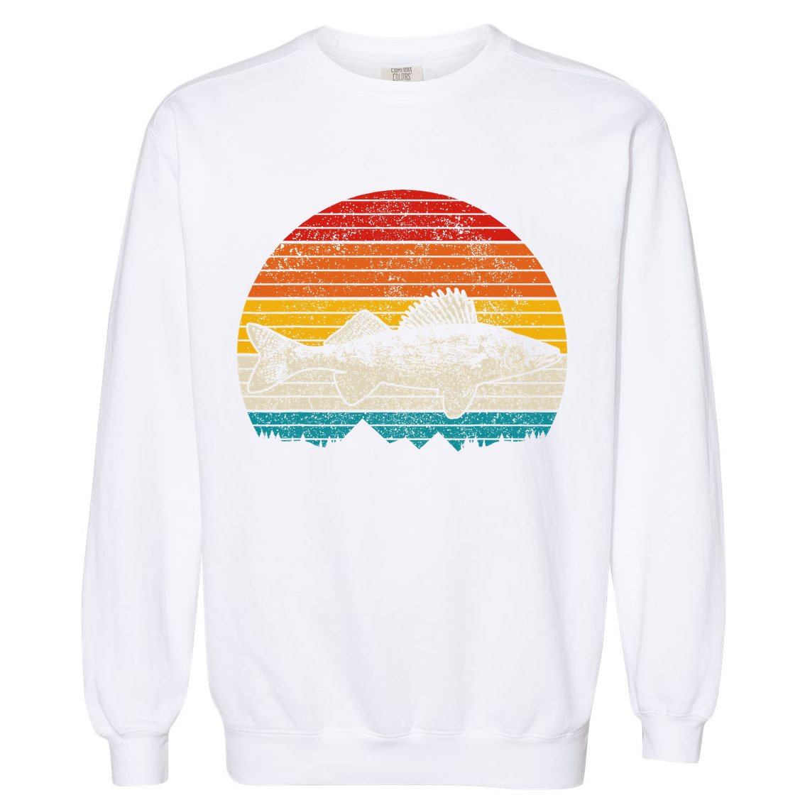 Walleye Vintage Fishing  Walleye Fisherman Fish Garment-Dyed Sweatshirt