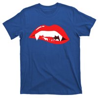 Wo Vampire Gift Sexy Lips Teeth Lazy Halloween Costume Gift T-Shirt