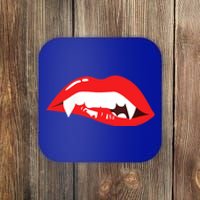 Wo Vampire Gift Sexy Lips Teeth Lazy Halloween Costume Gift Coaster