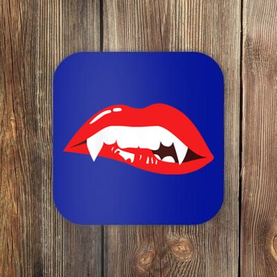 Wo Vampire Gift Sexy Lips Teeth Lazy Halloween Costume Gift Coaster