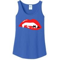 Wo Vampire Gift Sexy Lips Teeth Lazy Halloween Costume Gift Ladies Essential Tank