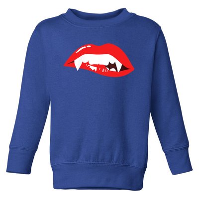 Wo Vampire Gift Sexy Lips Teeth Lazy Halloween Costume Gift Toddler Sweatshirt