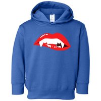 Wo Vampire Gift Sexy Lips Teeth Lazy Halloween Costume Gift Toddler Hoodie