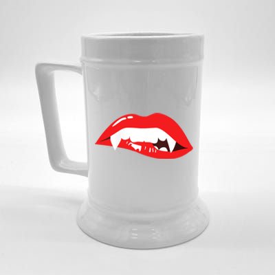 Wo Vampire Gift Sexy Lips Teeth Lazy Halloween Costume Gift Beer Stein