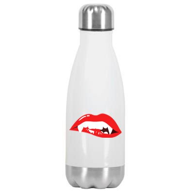 Wo Vampire Gift Sexy Lips Teeth Lazy Halloween Costume Gift Stainless Steel Insulated Water Bottle