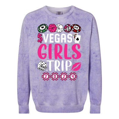 Wo Vegas Girl Trip 2024 Wo Girl Weekend Colorblast Crewneck Sweatshirt