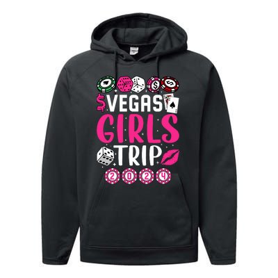 Wo Vegas Girl Trip 2024 Wo Girl Weekend Performance Fleece Hoodie