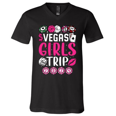 Wo Vegas Girl Trip 2024 Wo Girl Weekend V-Neck T-Shirt