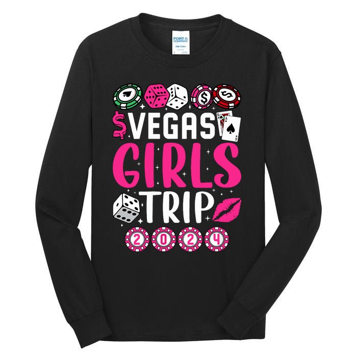 Wo Vegas Girl Trip 2024 Wo Girl Weekend Tall Long Sleeve T-Shirt