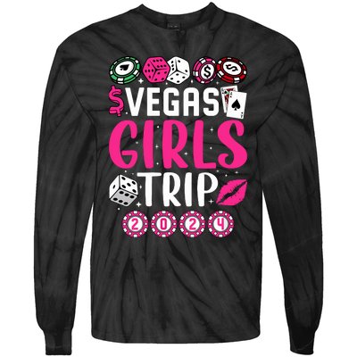 Wo Vegas Girl Trip 2024 Wo Girl Weekend Tie-Dye Long Sleeve Shirt