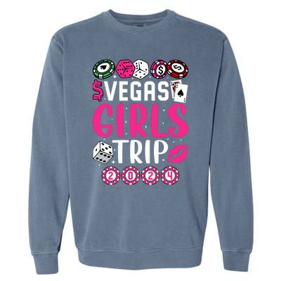 Wo Vegas Girl Trip 2024 Wo Girl Weekend Garment-Dyed Sweatshirt