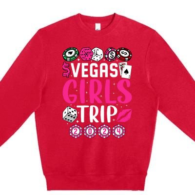 Wo Vegas Girl Trip 2024 Wo Girl Weekend Premium Crewneck Sweatshirt