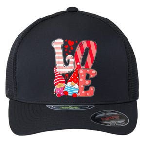 Womens Valentine Gnomes Holding Hearts Valentine's Day Gnome Love Flexfit Unipanel Trucker Cap