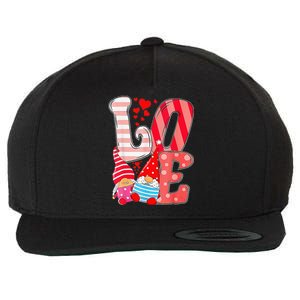 Womens Valentine Gnomes Holding Hearts Valentine's Day Gnome Love Wool Snapback Cap