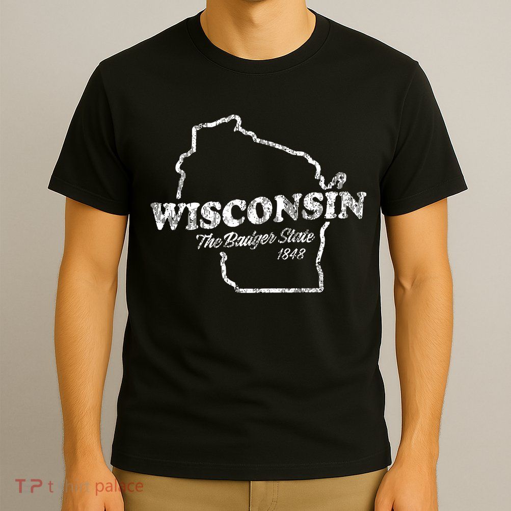 Wisconsin Vintage Graphic Wi The Badger State T-Shirt