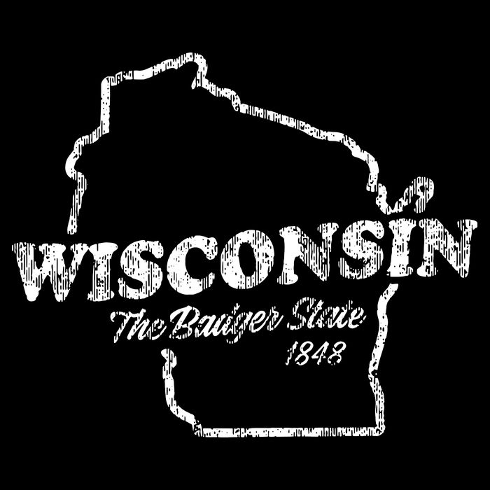 Wisconsin Vintage Graphic Wi The Badger State Button