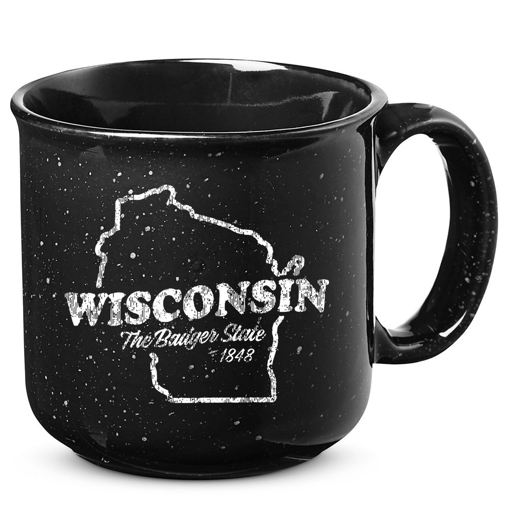 Wisconsin Vintage Graphic Wi The Badger State 15oz Campfire Ceramic Mug