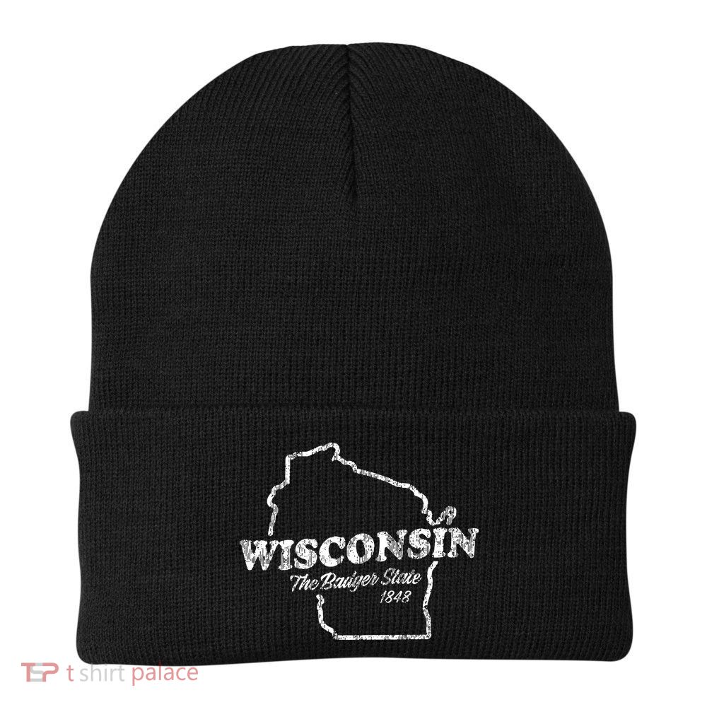 Wisconsin Vintage Graphic Wi The Badger State Beanie