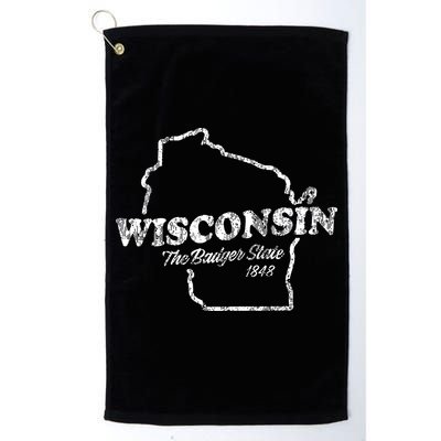 Wisconsin Vintage Graphic Wi The Badger State Golf Towel