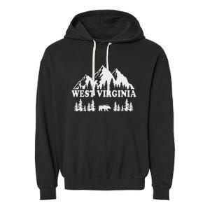 West Virginia Hiking Mountains Garment-Dyed Fleece Hoodie