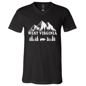 West Virginia Hiking Mountains V-Neck T-Shirt