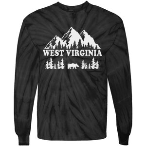 West Virginia Hiking Mountains Tie-Dye Long Sleeve Shirt