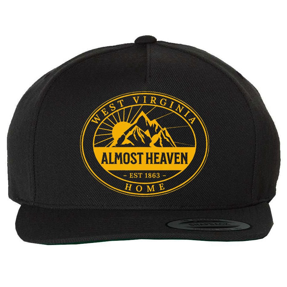 West Virginia Home 304 Almost Heaven Outdoors Vintage Wool Snapback Cap