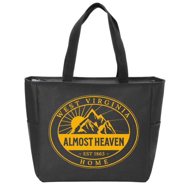 West Virginia Home 304 Almost Heaven Outdoors Vintage Zip Tote Bag