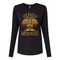 Womens Vintage Heavily Meditated Yoga Meditation Spiritual Warrior Womens Cotton Relaxed Long Sleeve T-Shirt