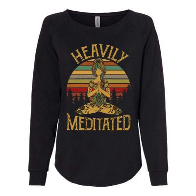 Womens Vintage Heavily Meditated Yoga Meditation Spiritual Warrior Womens California Wash Sweatshirt