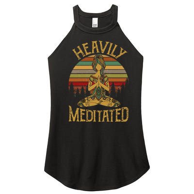 Womens Vintage Heavily Meditated Yoga Meditation Spiritual Warrior Women's Perfect Tri Rocker Tank