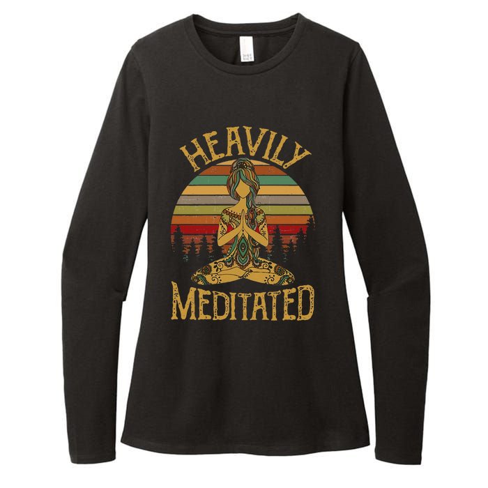 Womens Vintage Heavily Meditated Yoga Meditation Spiritual Warrior Womens CVC Long Sleeve Shirt