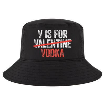 Womens V Is For Vodka Anti Valentine's Day Drinking Cool Comfort Performance Bucket Hat