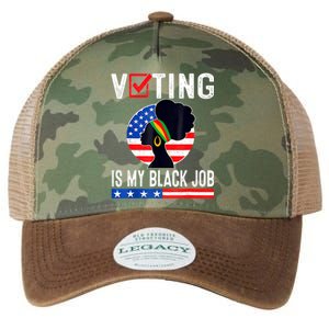 Women Voting Is My Black Job U.S Flag Funny Saying 2024 Legacy Tie Dye Trucker Hat