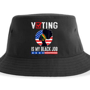 Women Voting Is My Black Job U.S Flag Funny Saying 2024 Sustainable Bucket Hat