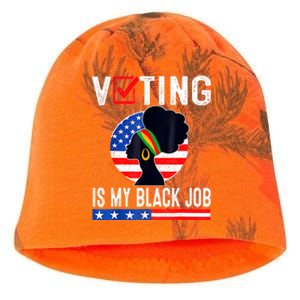 Women Voting Is My Black Job U.S Flag Funny Saying 2024 Kati - Camo Knit Beanie