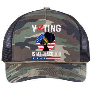 Women Voting Is My Black Job U.S Flag Funny Saying 2024 Retro Rope Trucker Hat Cap