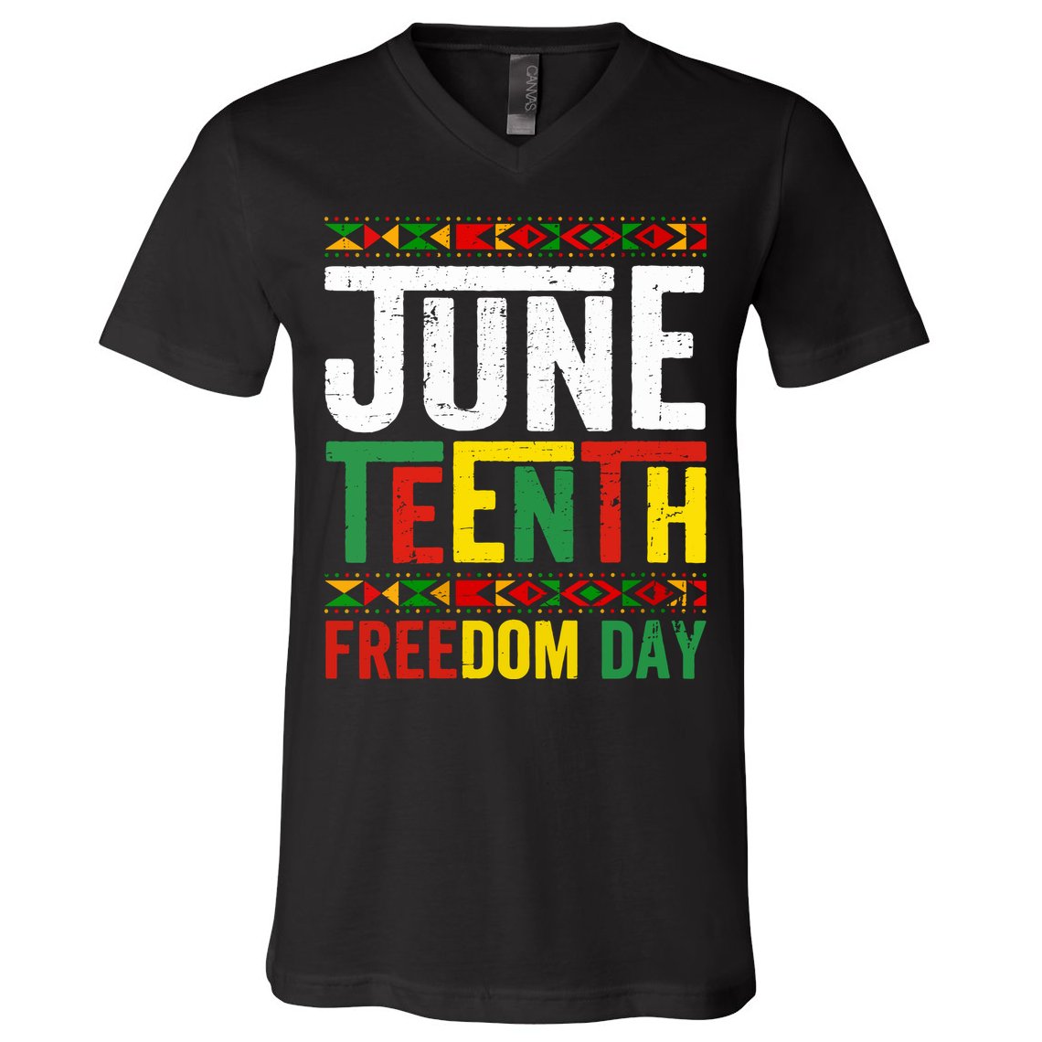 Womens Vintage Juneteenth Freedom Day June 19th Black History Month V-Neck T-Shirt