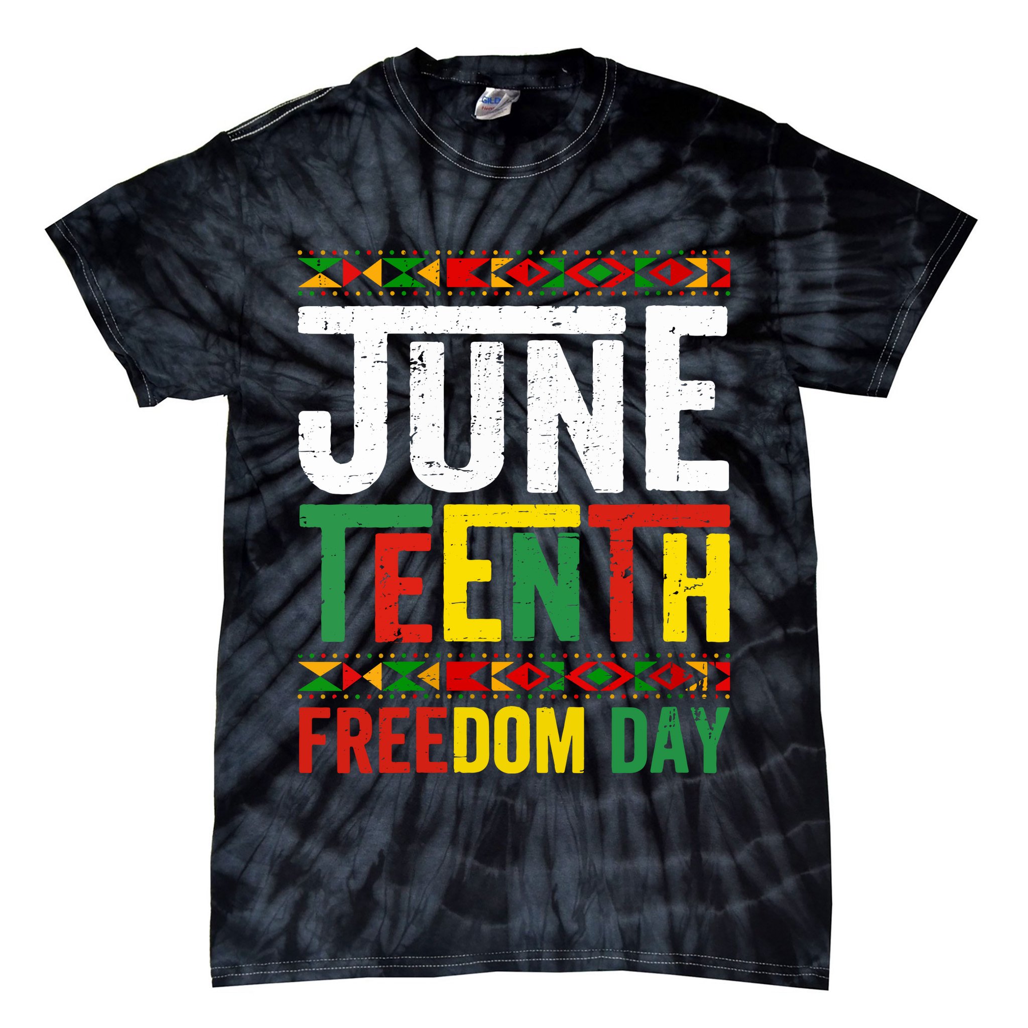 Womens Vintage Juneteenth Freedom Day June 19th Black History Month Tie-Dye T-Shirt