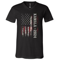 Wo Vintage Kamala Harris 2024 For President Election Campaign V-Neck T-Shirt