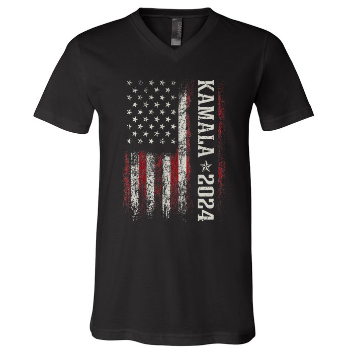 Wo Vintage Kamala Harris 2024 For President Election Campaign V-Neck T-Shirt