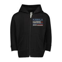 Wo Vintage Kamala Harris 2024 For President Election Campaign Toddler Zip Fleece Hoodie